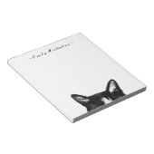 かわいらしい覗き猫と名前 ノートパッド (アングル)