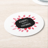 かわいらしい親切さの水彩画をどこでも振りかけて下さい ラウンドペーパーコースター (アングル)