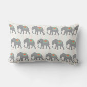 かわいらしい象のストライプのな珊瑚のモモのミントの緑 ランバークッション (裏面)