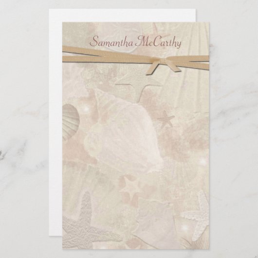 かわいらしい貝殻の個人的な文房具 便箋 (正面/裏面)