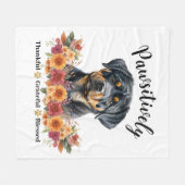 かわいらしい賛美愛犬に感謝 フリースブランケット (正面(横))