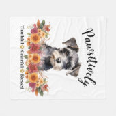 かわいらしい賛美愛犬に感謝 フリースブランケット (正面(横))