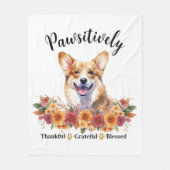 かわいらしい賛美愛犬に感謝 フリースブランケット (正面)