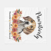 かわいらしい賛美愛犬に感謝 フリースブランケット (正面(横))