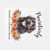 かわいらしい賛美愛犬に感謝 フリースブランケット (正面(横))