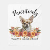 かわいらしい賛美愛犬に感謝 フリースブランケット (正面)