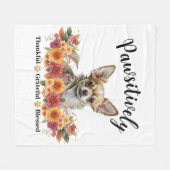 かわいらしい賛美愛犬に感謝 フリースブランケット (正面(横))