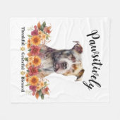 かわいらしい賛美愛犬に感謝 フリースブランケット (正面(横))