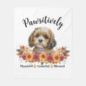 かわいらしい賛美愛犬に感謝 フリースブランケット (正面)