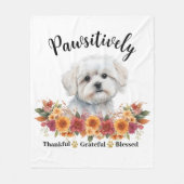 かわいらしい賛美愛犬に感謝 フリースブランケット (正面)