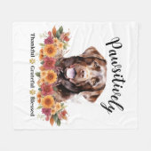 かわいらしい賛美愛犬に感謝 フリースブランケット (正面(横))