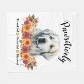 かわいらしい賛美愛犬に感謝 フリースブランケット (正面(横))