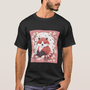 かわいらしい赤パンダさくらんぼブロッサムガーデン魅力的 Tシャツ