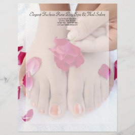 かわいらしい赤紫のピンクのバラのペディキュアのサロン レターヘッド