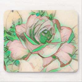 かわいらしい赤面のミントライトおよび空気のようでモダンな芸術的 マウスパッド