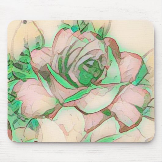 かわいらしい赤面のミントライトおよび空気のようでモダンな芸術的 マウスパッド (正面)