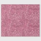 かわいらしい輝きのピンクのフェイクなグリッター ラッピングペーパー (フラット)