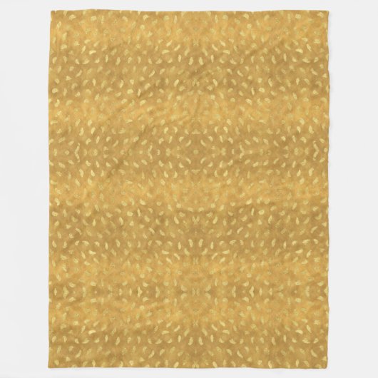 かわいらしい金ゴールドの魅力の抽象芸術 フリースブランケット (正面)