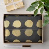 かわいらしい金ゴールド及び黒の点10lbのティッシュペーパー 薄葉紙 (ギフト)