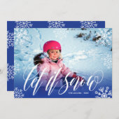 かわいらしい雪片-それが雪が降るようにして下さい-クリスマスの写真 シーズンカード (正面/裏面)