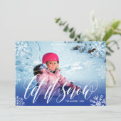 かわいらしい雪片-それが雪が降るようにして下さい-クリスマスの写真 シーズンカード (スタンド正面)