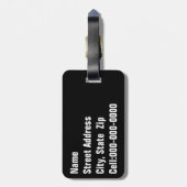 かわいらしい青い目のマスク付き子猫写真 ラゲッジタグ (裏面縦)