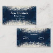 かわいらしい青および白は名刺を真珠で飾ります 名刺 (正面/裏面)