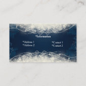 かわいらしい青および白は名刺を真珠で飾ります 名刺 (裏面)