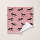 かわいらしい馬およびハート バスタオルセット (ウォッシュタオル)