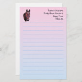 かわいらしい馬の筆記用紙 便箋 (正面/裏面)