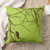 かわいらしい鳥の緑の茶色の装飾用クッション クッション (ブランケット)