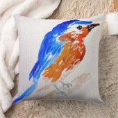 かわいらしい鳥の飼鳥園の春の水彩画 クッション (ブランケット)