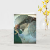 かわいらしい鳥、誕生日 カード (黄色い花)