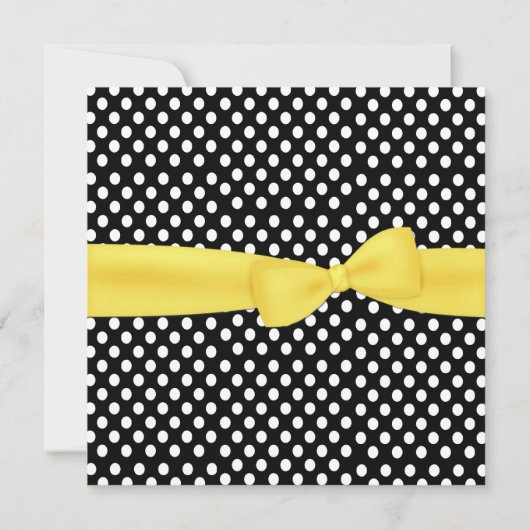 かわいらしい黄色、白黒菓子16の招待状 招待状 (裏面)