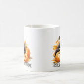 かわいらしい黒い子ネコ猫ナッピング コーヒーマグカップ (中央)