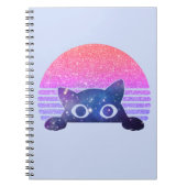 かわいらしい黒猫のぞき猫|かわいい猫 ノートブック (正面)