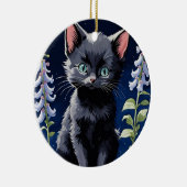 かわいらしい黒猫オーナメント セラミックオーナメント (右)