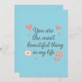 かわいらしい1歳の誕生日招待状 – かわいい&ペルソナ 招待状 (正面/裏面)