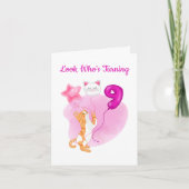 かわいらしい9誕生日風船 カード (正面)