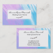 かわいらしい*~*のパステル調ピンクのラベンダーのバラのつぼみの水彩画 名刺 (正面/裏面)