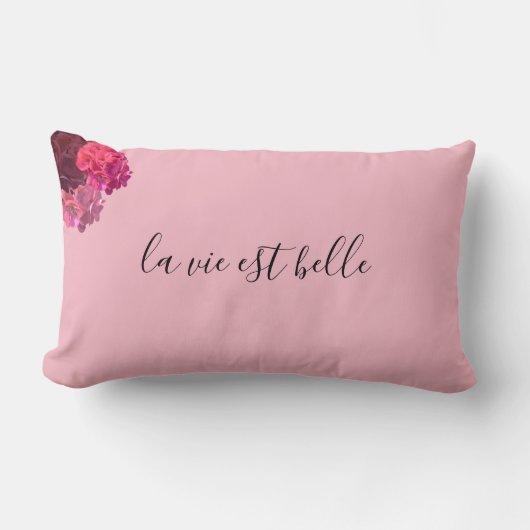 "かわいらしい"ピンク及び赤い花の腰神経の装飾的な枕 ランバークッション (正面)