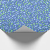 かわいらしいDitsyのタマキビの青緑の花柄パターン ラッピングペーパー (角)