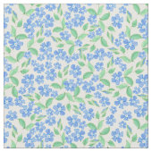 かわいらしいDitsyの青緑の白いタマキビの花 ファブリック (クローズアップ)