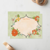 かわいらしいPosiesのパーソナライズなメッセージカードの蜜柑 ノートカード (正面/裏面インサイチュ)