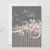 かわいらしいPosyの花の渦巻のベビーシャワーの招待状 招待状 (裏面)