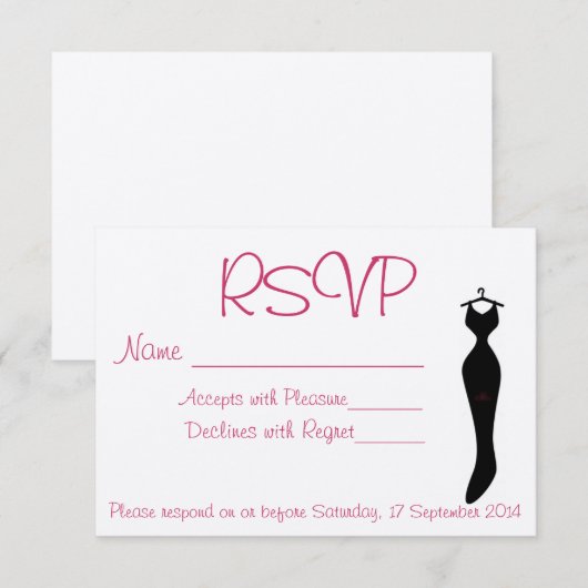 かわいらしいRSVP 出欠カード (正面/裏面)