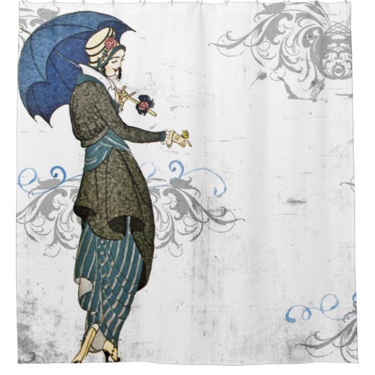 かわいらしいSteampunkのcosplayヴィンテージの シャワー・カーテン シャワーカーテン (正面)
