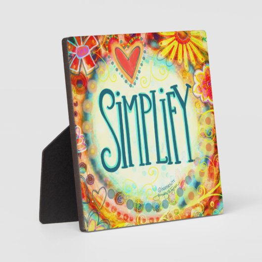 かわいらしおもしろいハートフローラのシンプル化 フォトプラーク (正面)