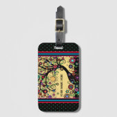 かわいらしおもしろいフローラカスタマイズツリー ラゲッジタグ (正面縦)