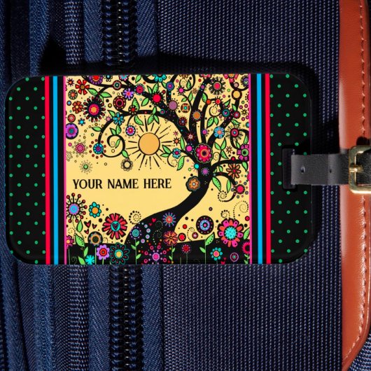 かわいらしおもしろいフローラカスタマイズツリー ラゲッジタグ